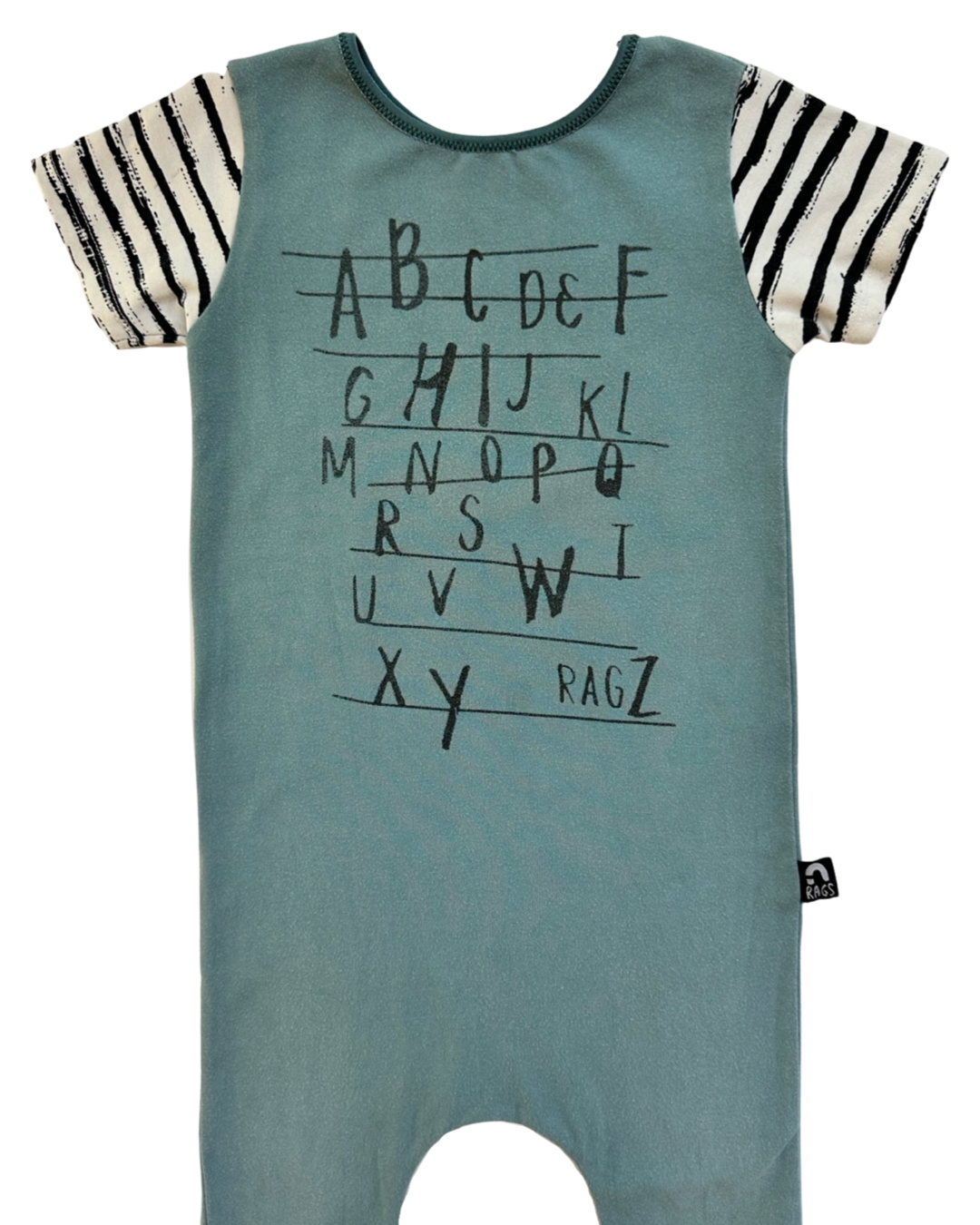 18-24M Baby Boy RAGS to Raches ABCs Alphabet Romper