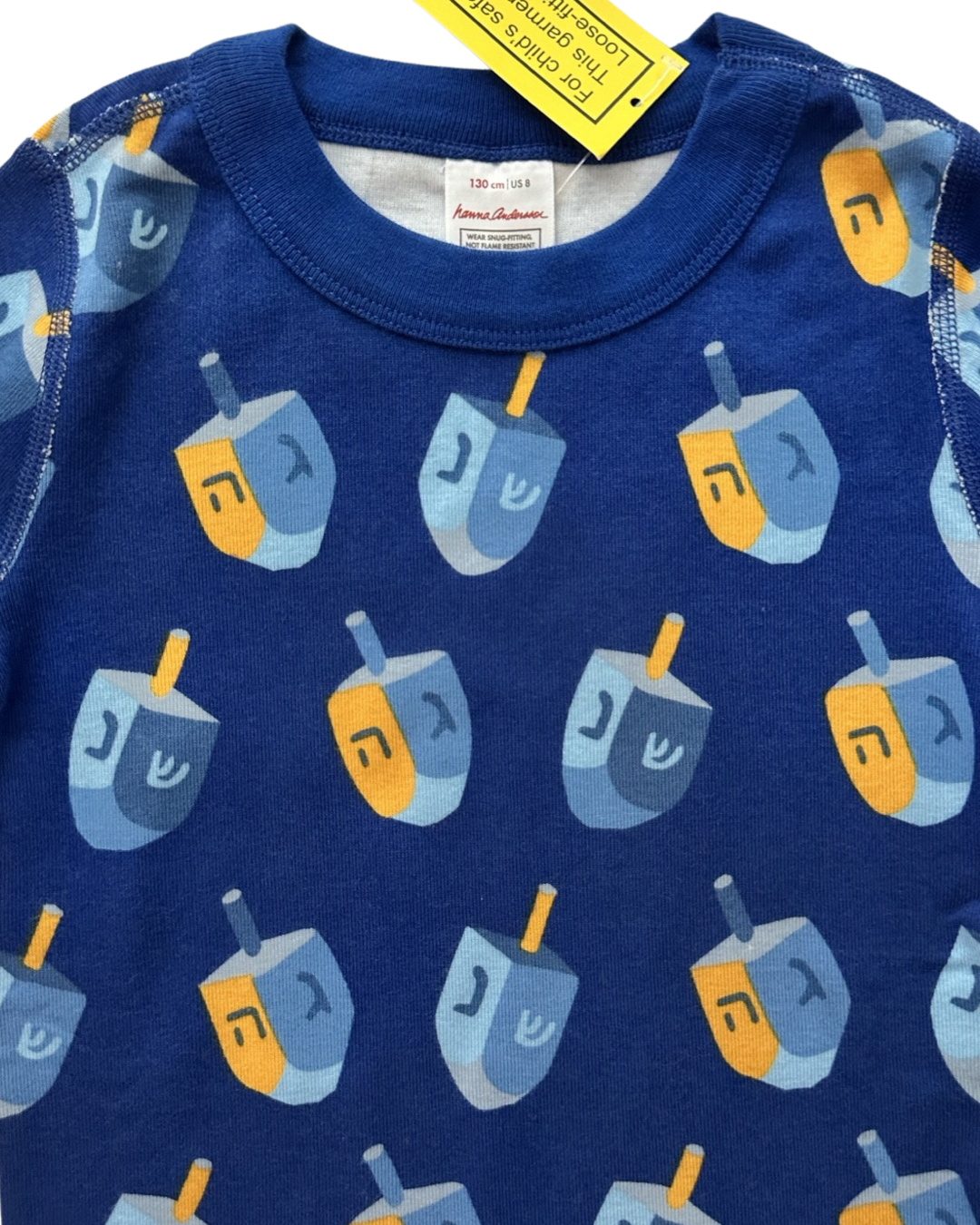 Boys / Girls Size 8Y Youth Hanna Andersson Blue Hanukah Dreidel PJs