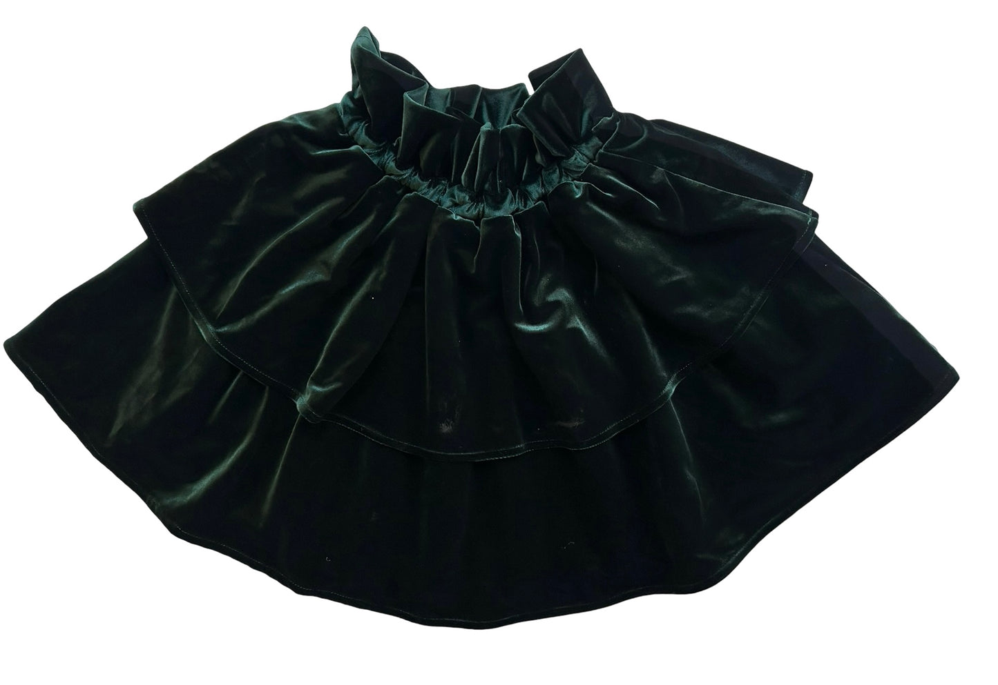 7Y Youth Girl Mabel + Honey Green Deluxe Velvet Skirt