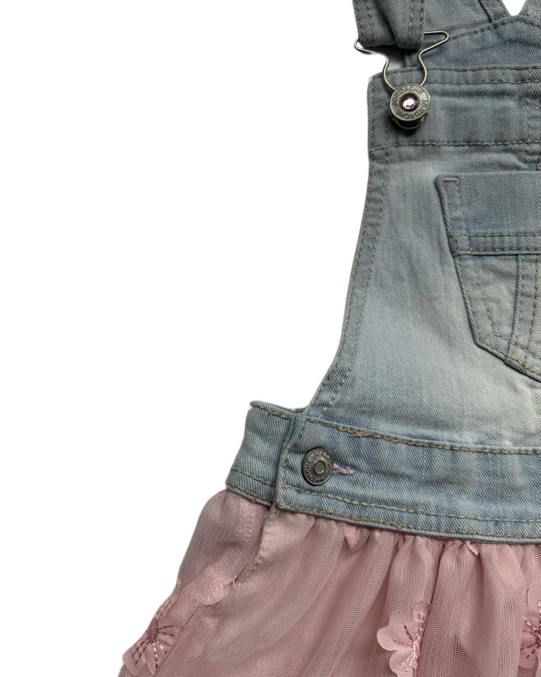 4T Toddler / 5T Toddler Girl Jordache Blue Jean Overall Pink Floral Tutu Dress