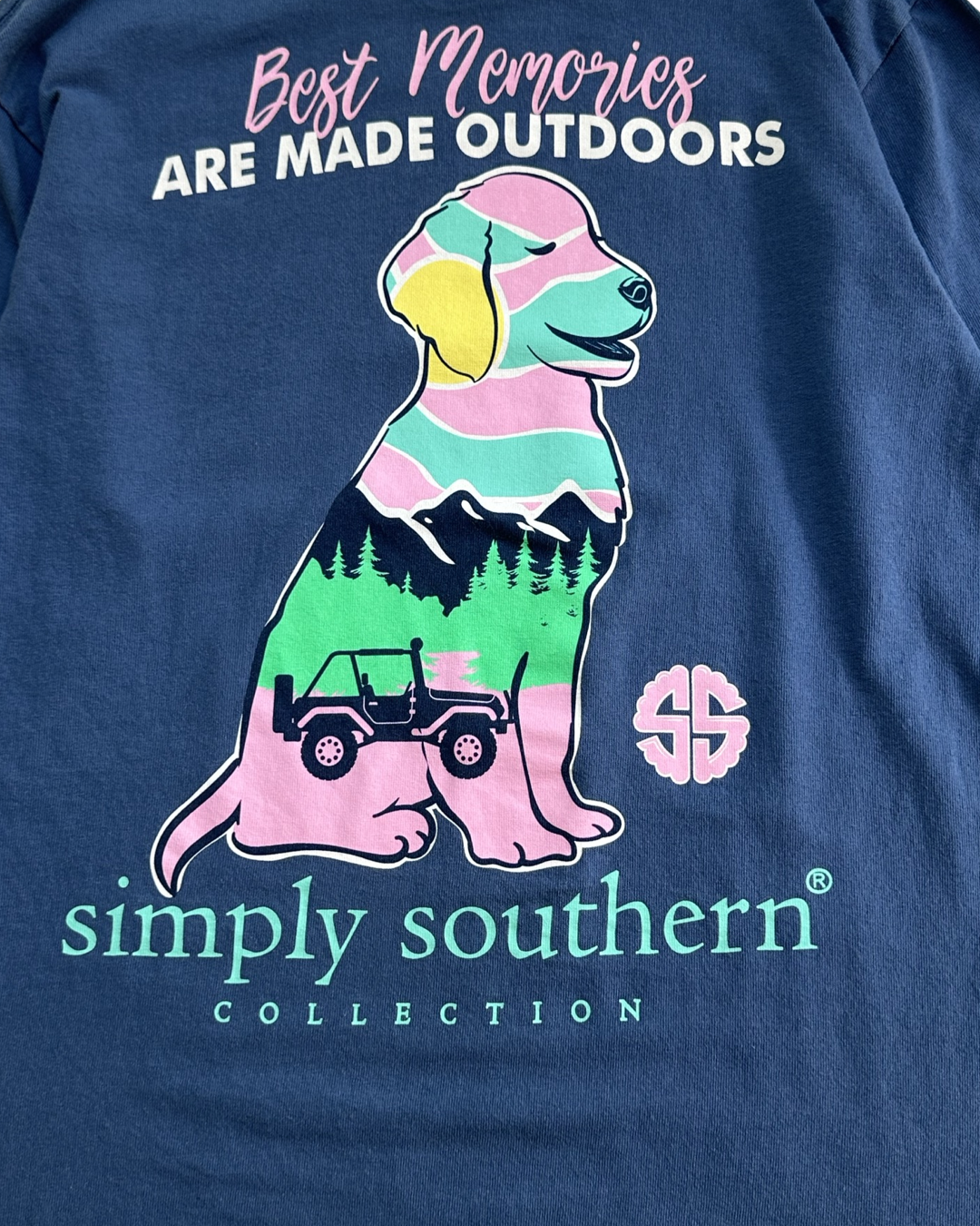 Women's Small Simply Southern Blue Best Memories Are Made Outdoors Long Sleeve Shirt