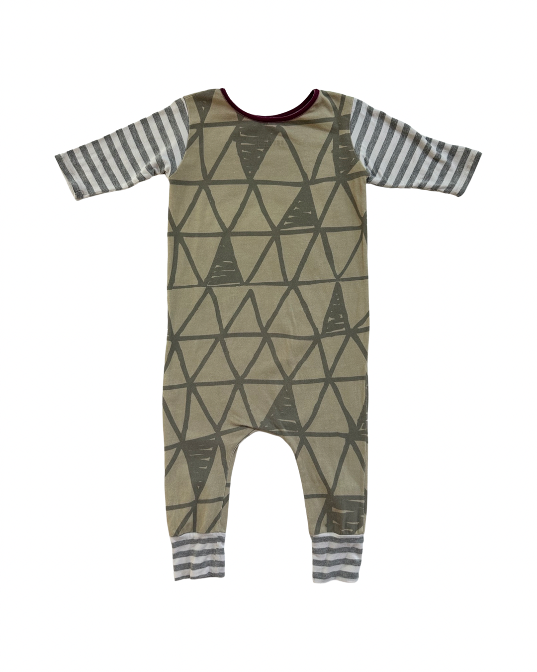 2T Toddler Boy RAGS to Raches Red / Yellow & Green Acid Wash Long Sleeve Romper (Copy)