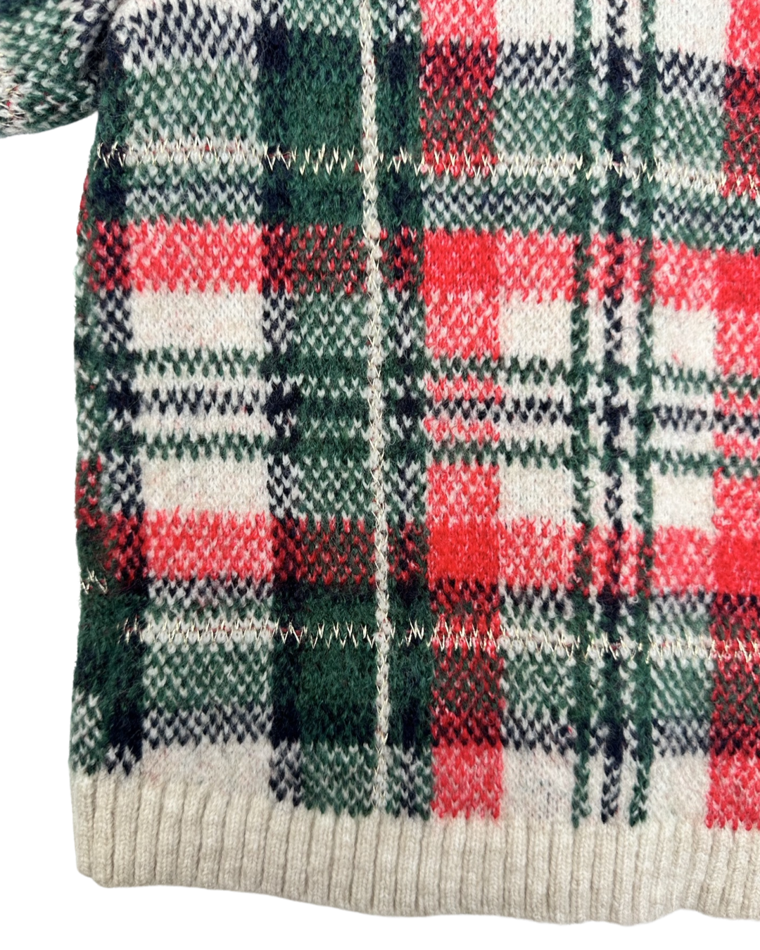 2T Toddler Girl H&M Red / Green Plaid Christmas Cardigan Sweater