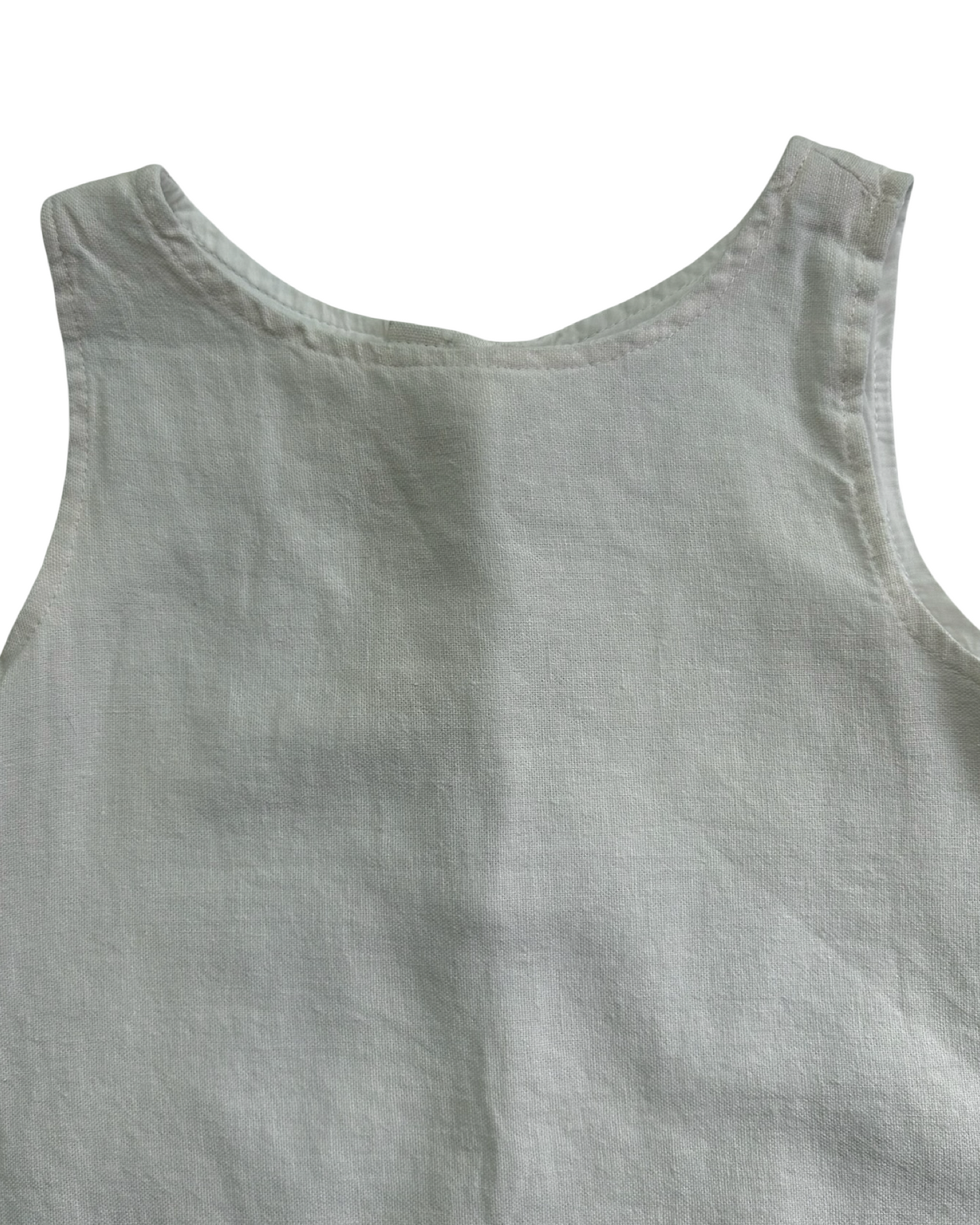 4T  Toddlers Girls Old Navy Linen-Blend Eyelet Embroidered Zig-Zag Sleeveless Top And Linen-Blend Pull-On Short Piece Set