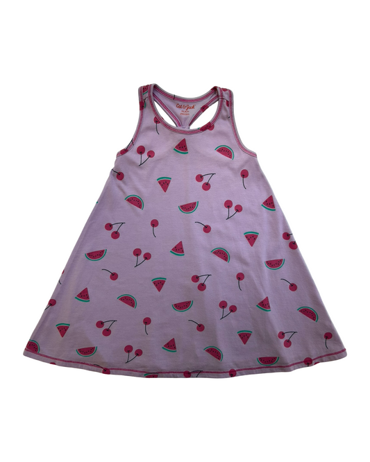 XS 4-5 Toddlers Girls Cat & Jack Watermelon 🍉 And Cherry 🍒 Sleeveless Dress.