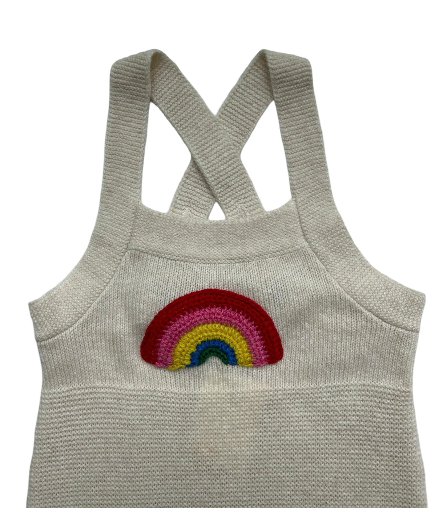 9-12M Baby Girl Baby Boden Knit Rainbow Romper Outfit