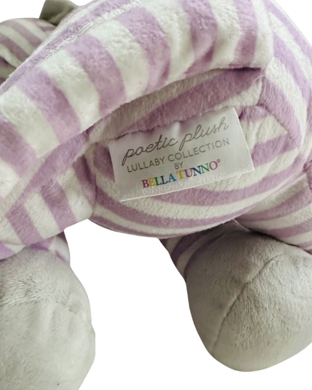 Bella Tunno Poetic Plush Purple White Stripes 14” Unicorn Dream Lovey