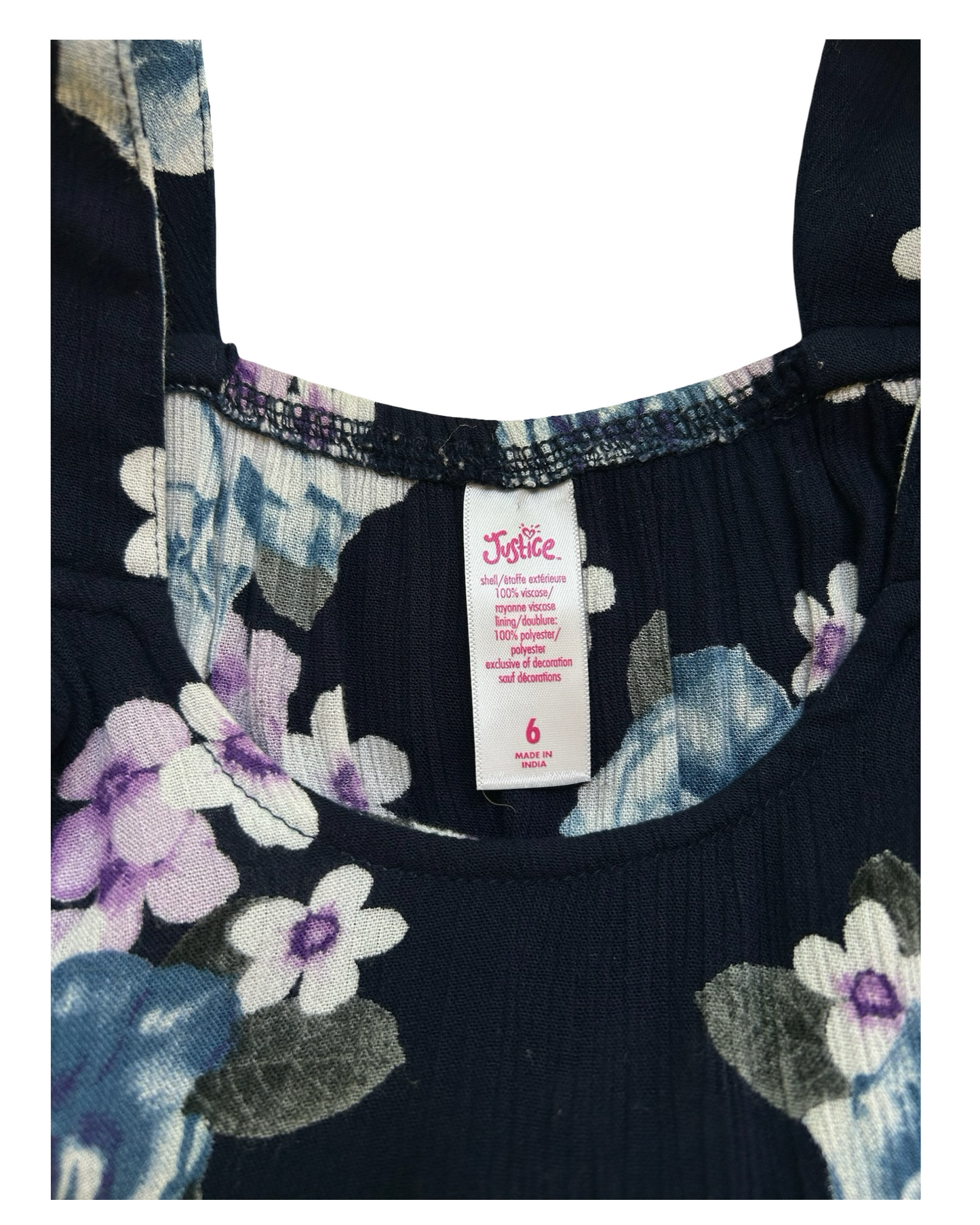 6T Toddlers Girls Justice Floral Jumpsuit Romper.