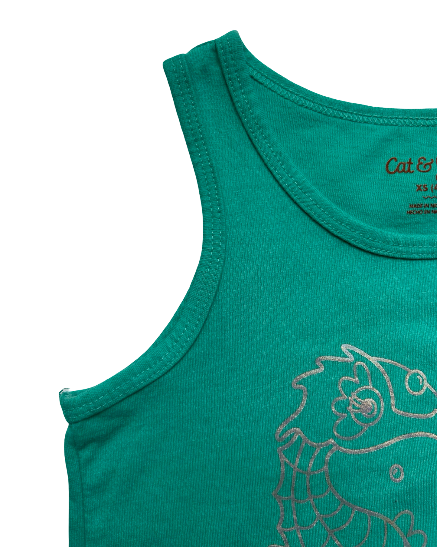 XS 4T-5T Toddlers Girls Cat & Jack Aqua Seahorse Tank Top