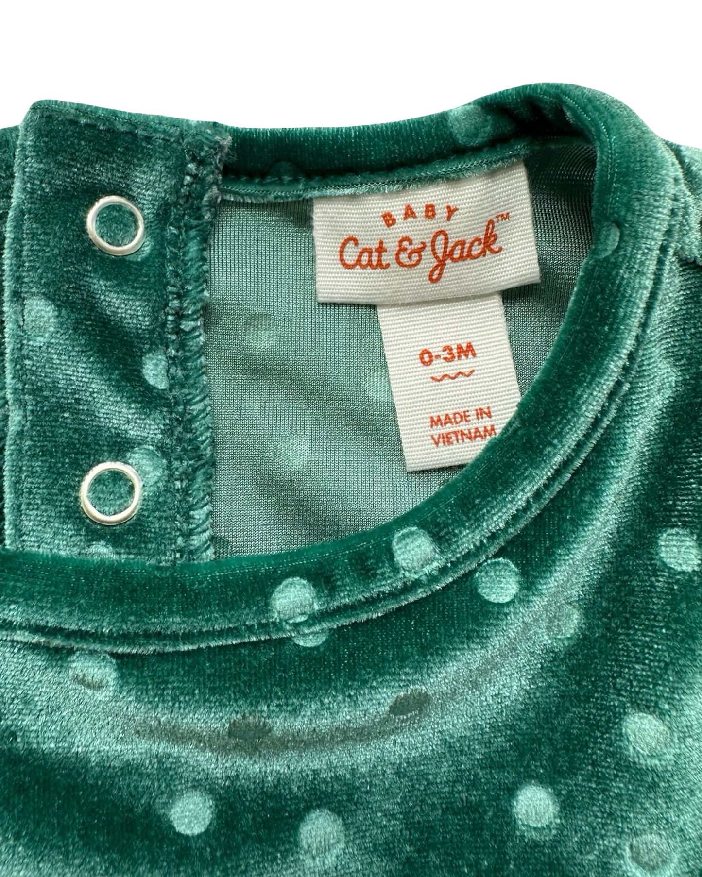 0-3M Baby Girls Cat & Jack Velvet Polka Dot Romper