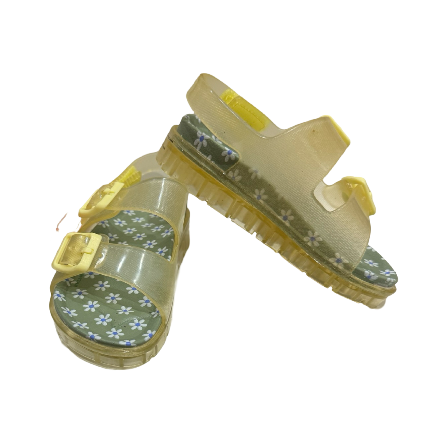 7C Toddler Girl Wonder Nation Yellow Daisy Jelly Sandals