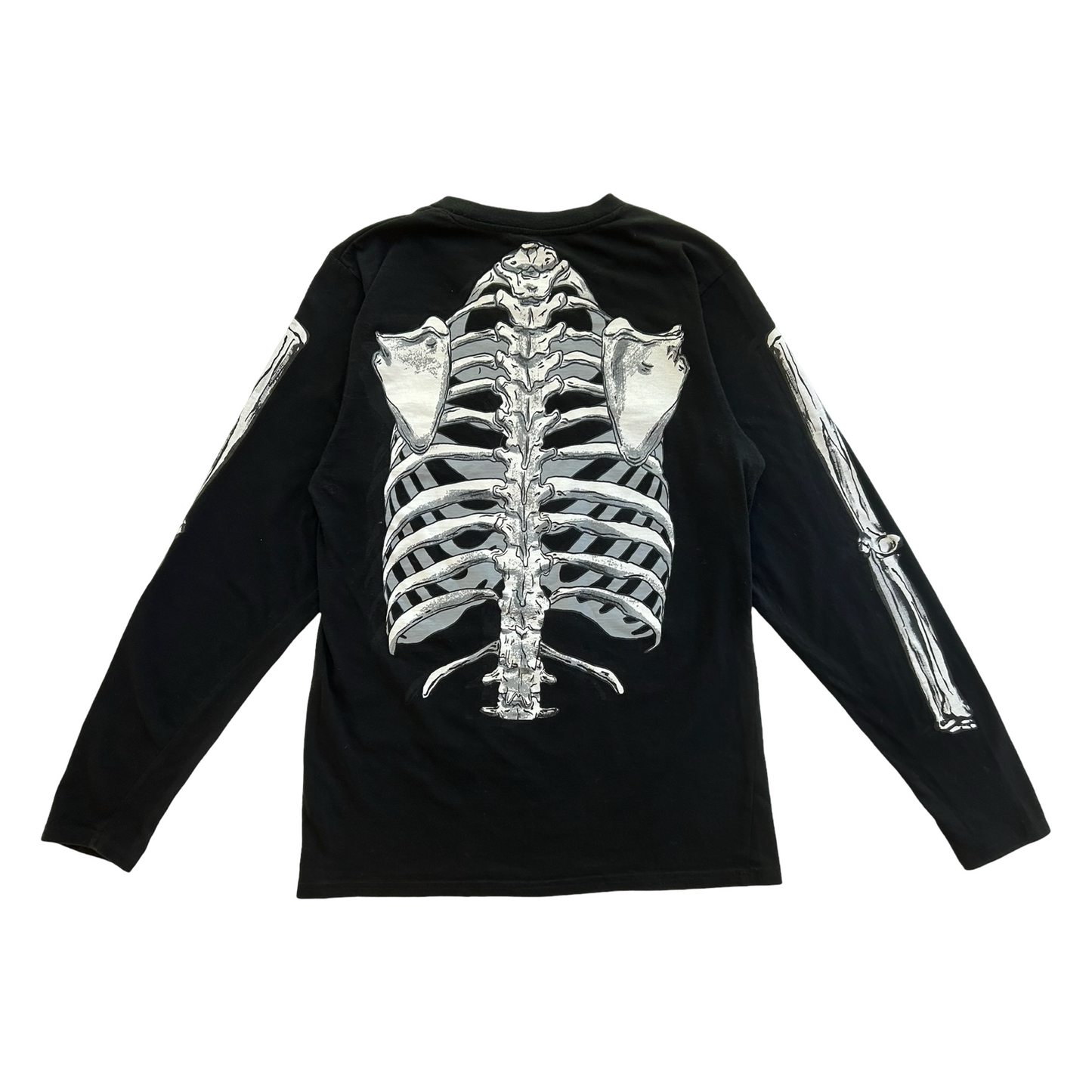 Spirit Halloween Black long sleeved Skeleton shirt Costume Adult Size Small