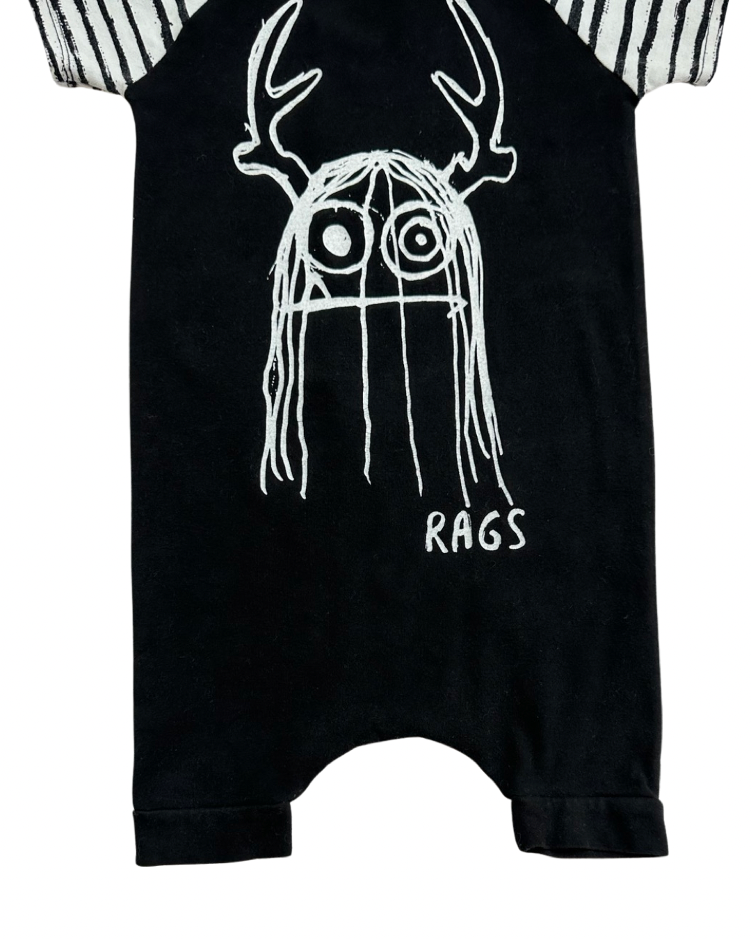 18-24M Baby Boy RAGS to Raches Black Trinnie Shortie Romper