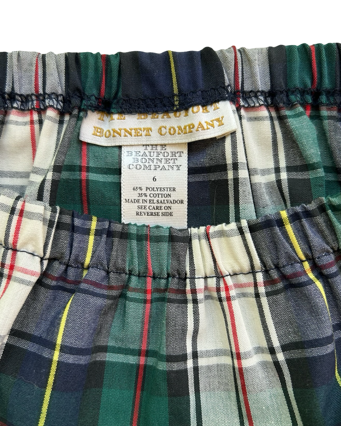 6T Toddlers Girls The Beaufort Bonnet Company Plaid Ruffle Collared, Short Sleeve And Bloomers,Two Piece Set.