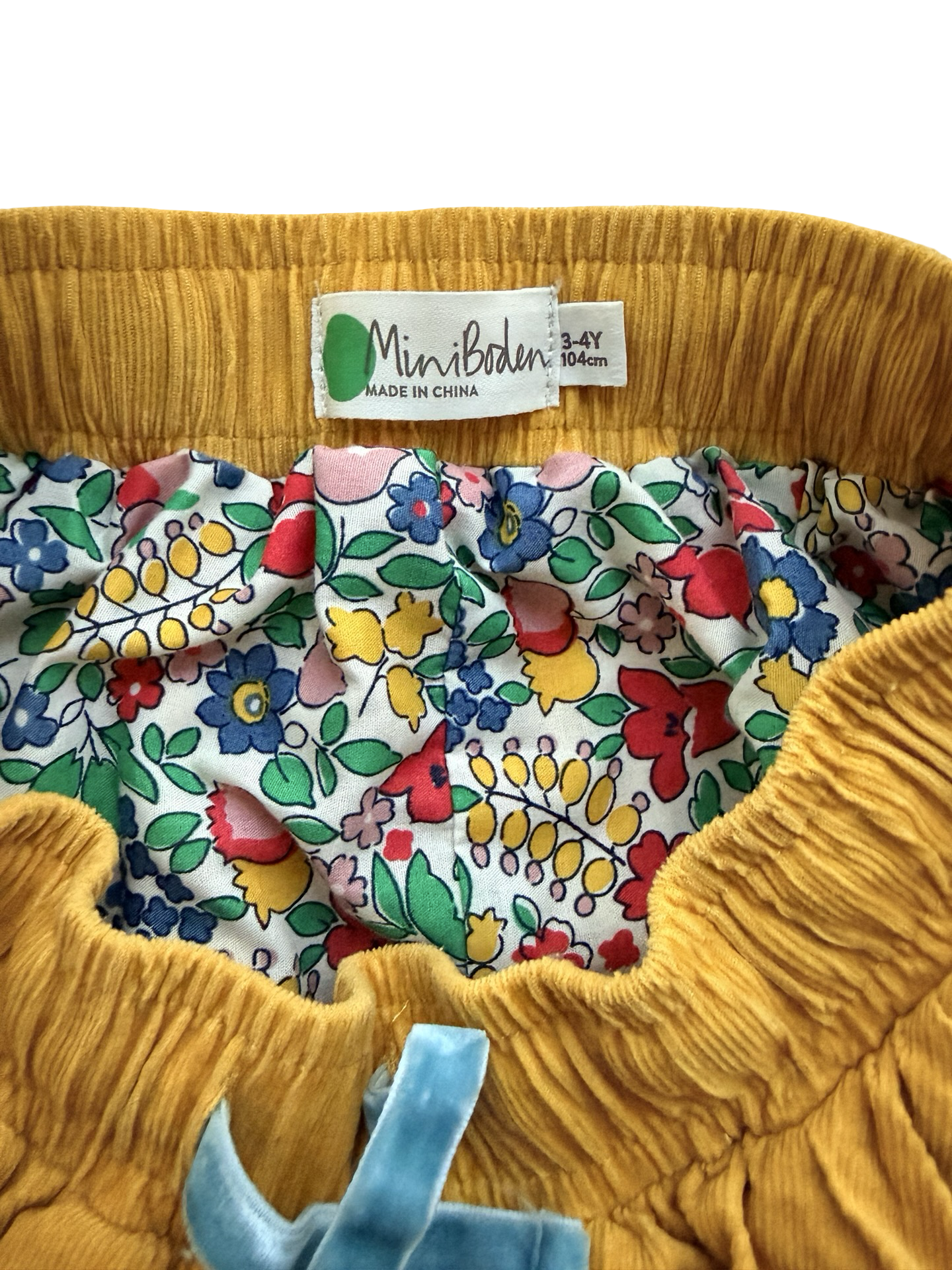 3T / 4T Toddler Girls Mini Boden Mustard Yellow Corduroy Skirt w/ Pockets