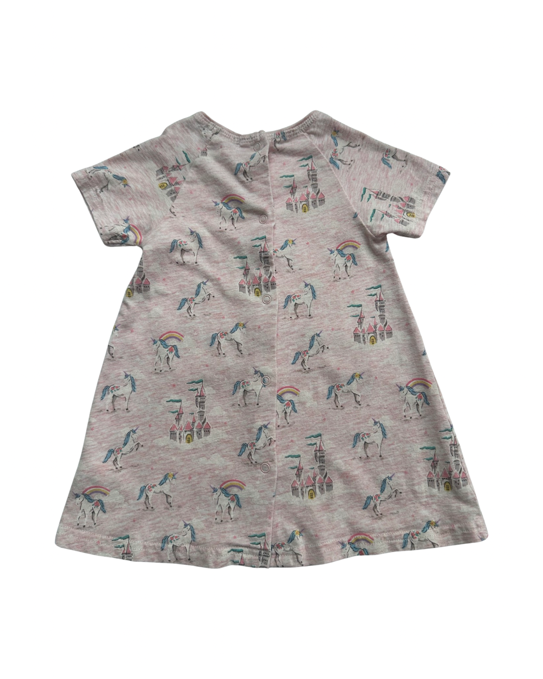3-6M Baby Girl Cath Kids London Pink Unicorn Castle Dress