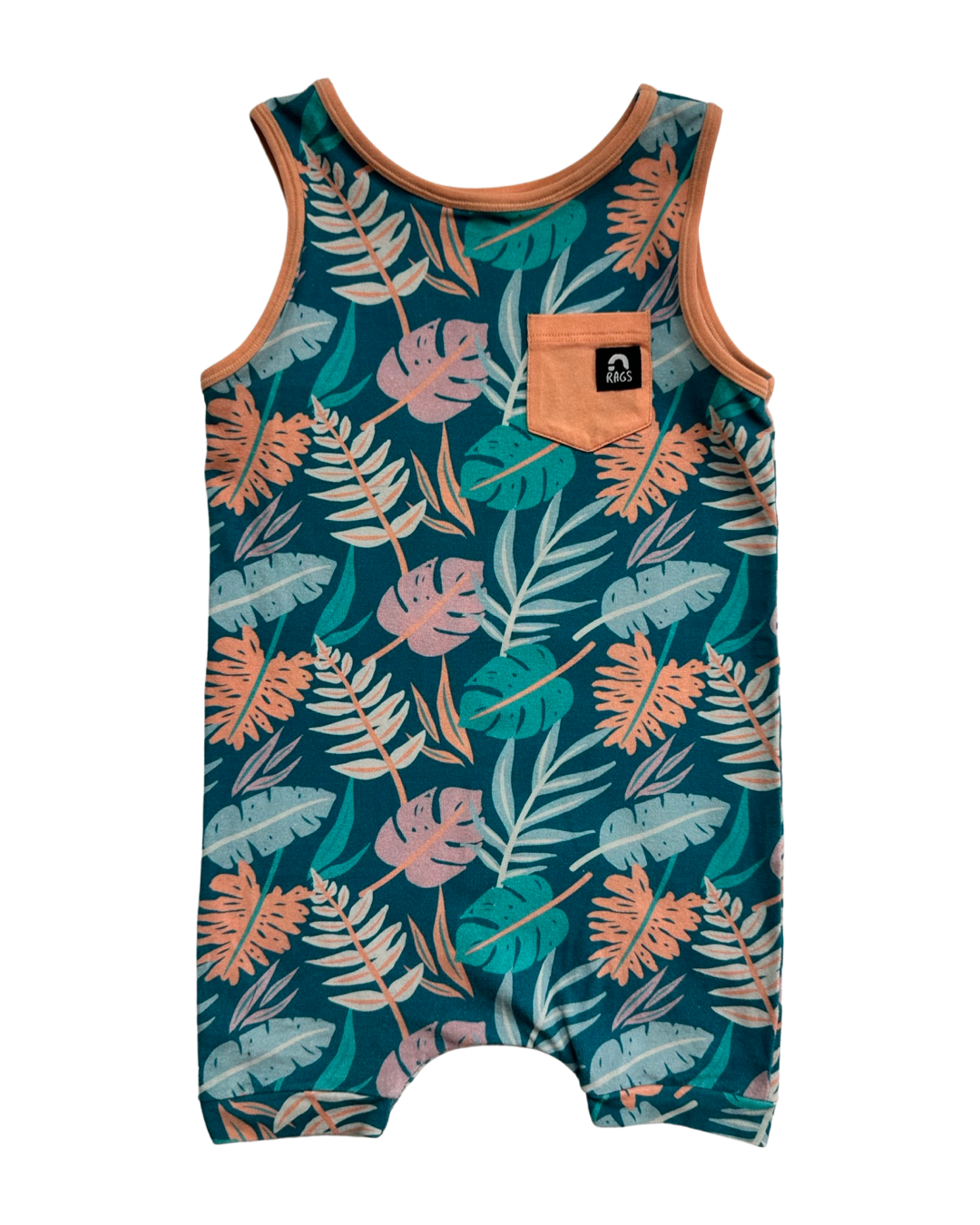 18-24M Baby Boy RAGS to Raches Tropical Tank Shortie Romper