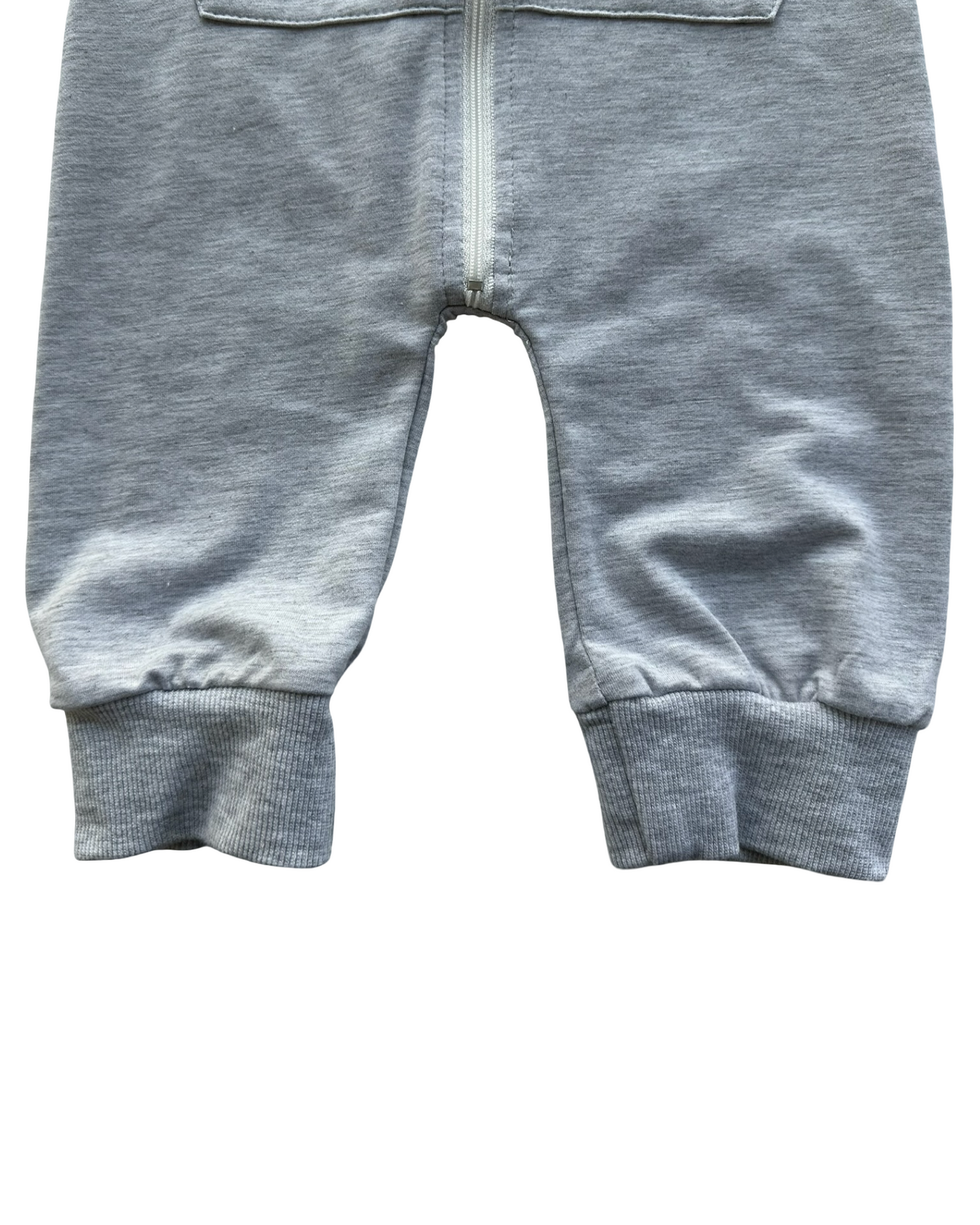 100/CM 18M - 24M Baby Boy Long Sleeve Hooded Jumpsuit Zipper Romper Front Pocket