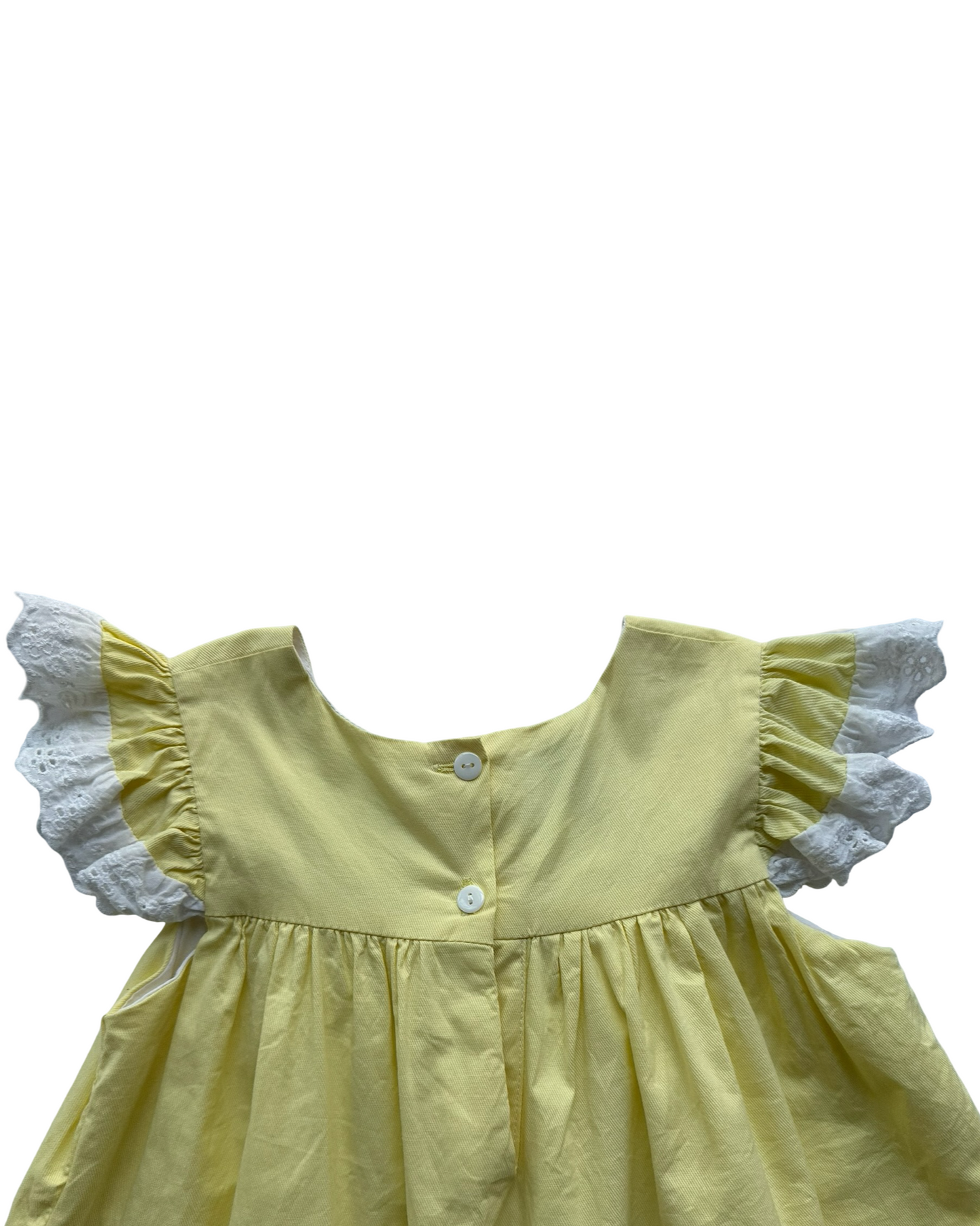 4T Toddler Girls The Oaks Apparel Dress With Eyelets Trim, Embroidered Rainbow.