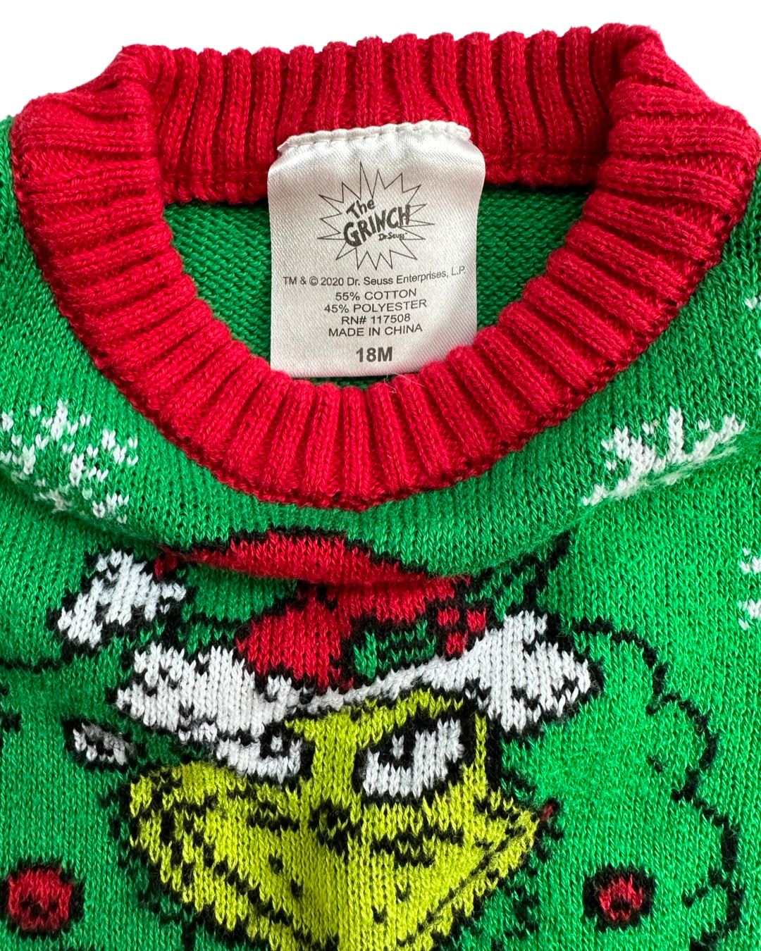 18M Baby Boy / Girl The Grinch “Define Naughty” Christmas Sweater