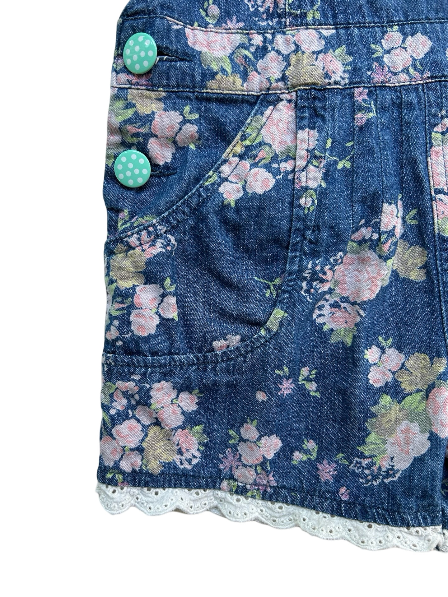 4T Toddler Girl Matilda Jane Adventure Begins Playground Floral Demin Romper Overalls