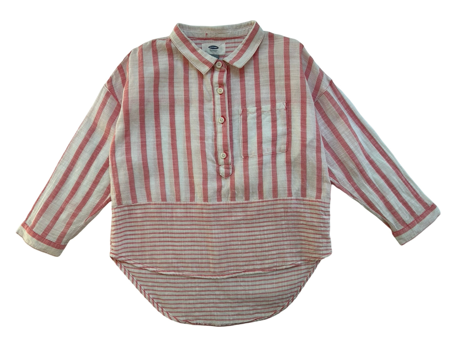 6x / 7Y Girls Old Navy Long Sleeve Striped Shirt.
