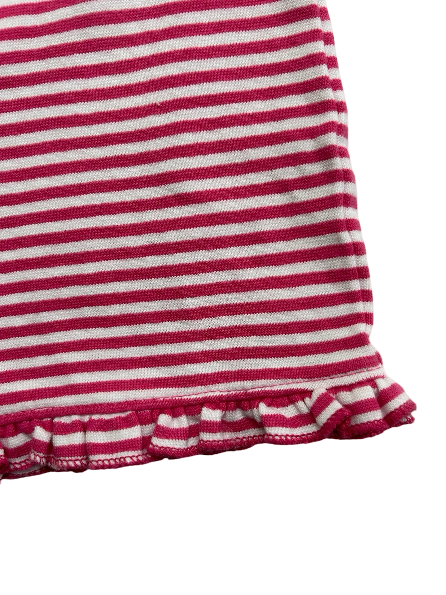 5T Toddler Girl Luigi Kids Boutique Pink Stripe Knit Trim Ruffle Shorts