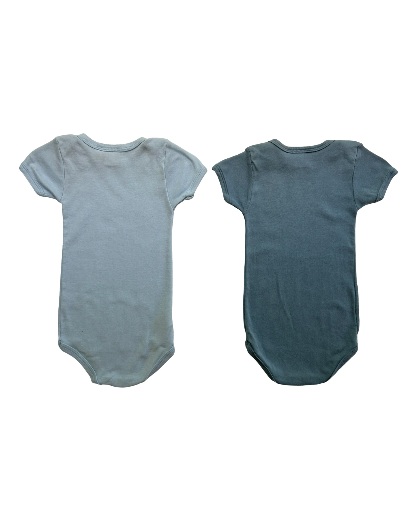 18M Baby Boys Petit Bateau Onesie Solid Color Bodysuits 2 Piece Set.