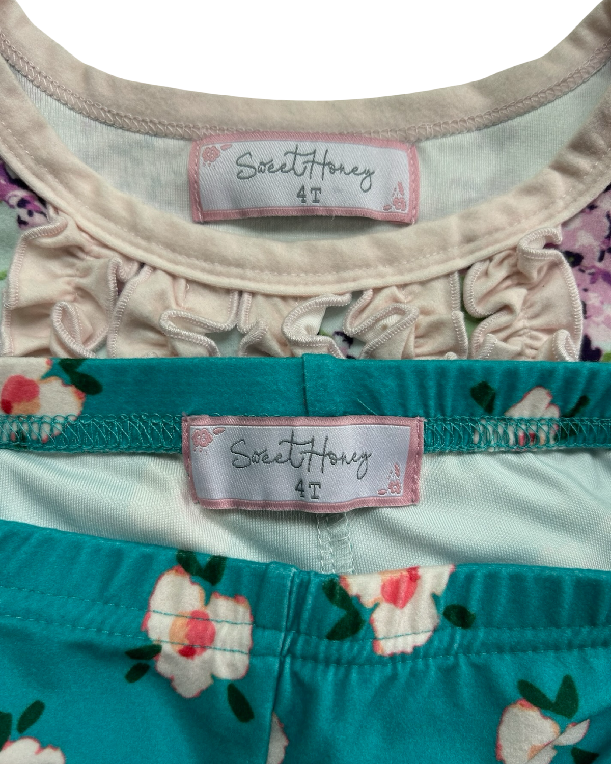 4T  Toddlers Girls Sweet Honey Bed Head Short Pjs 2 Piece Set