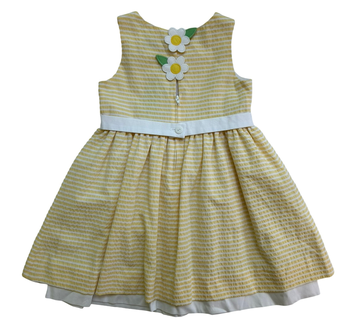 4T Florence Eiseman Yellow Striped / Flowers Dress NWT.