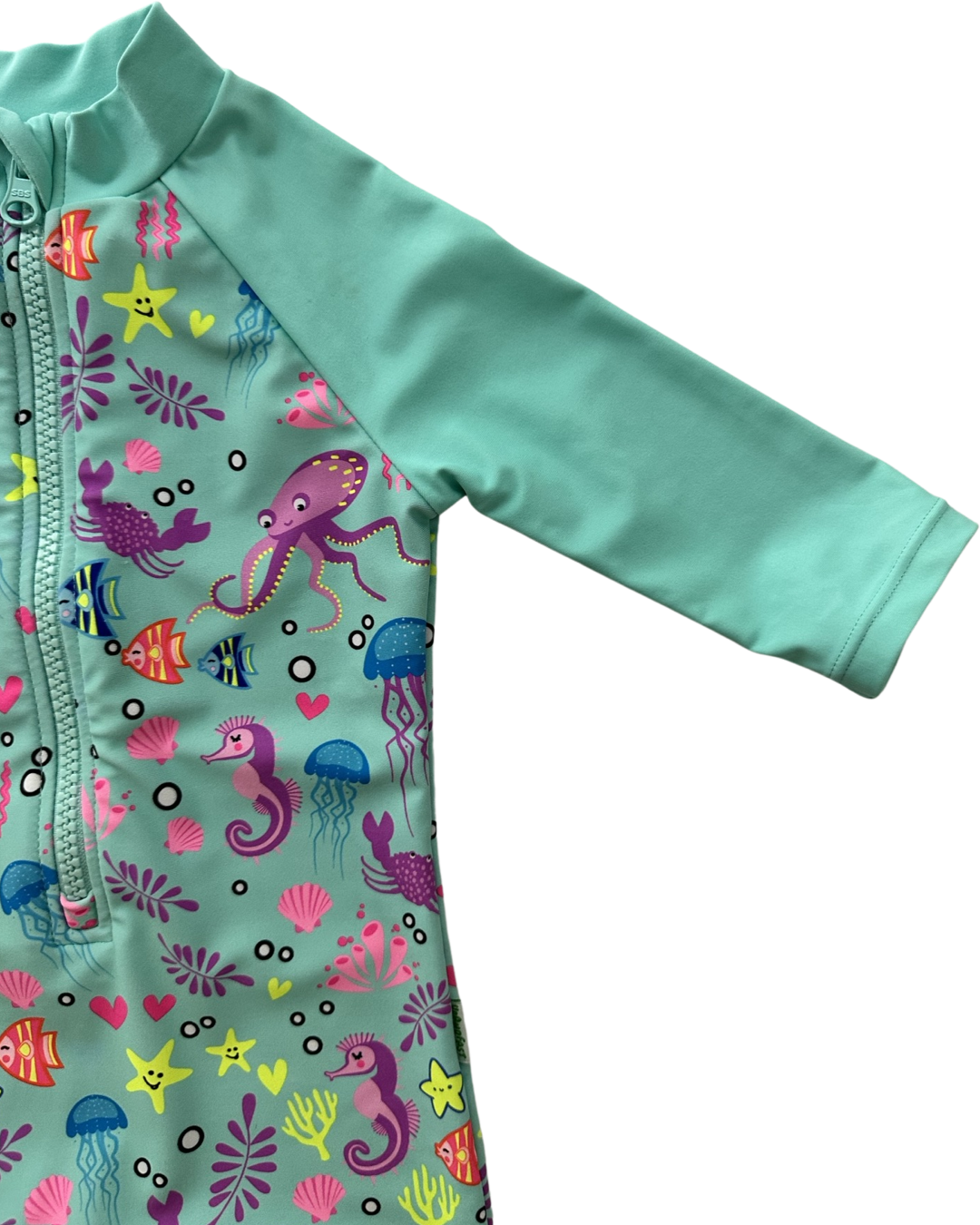 6-9M Baby Girl UpandFast Aqua Under the Sea RashGuard Swim Suit