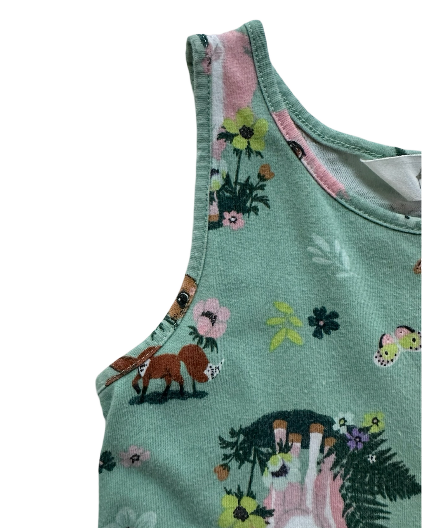 3T-4T Toddler Girls H&M Patterned Jersey Forest / Animal Dress🌳 💐🦄🐇🦋
