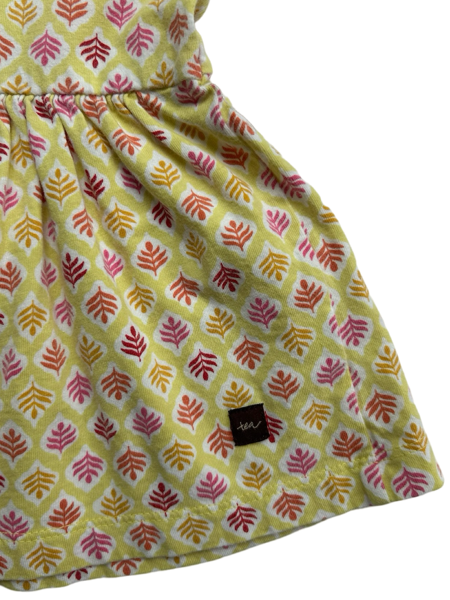 18M - 24M Baby Girls Tea Collection Yellow Floral Print Dress Cotton Sleeveless .