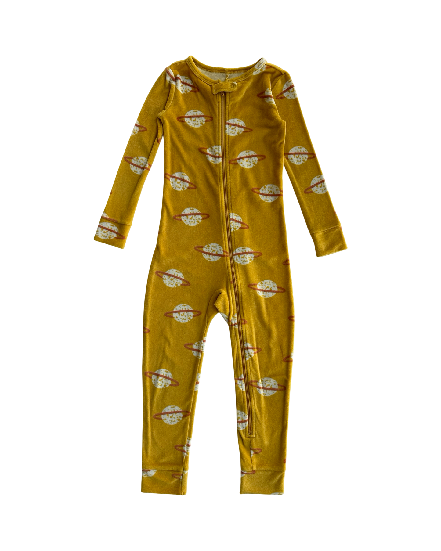 4T Toddler Boys / Girls  Cat & Jack Planet With Rings, Full-Length Zipper Down The Front Fleece Pajama