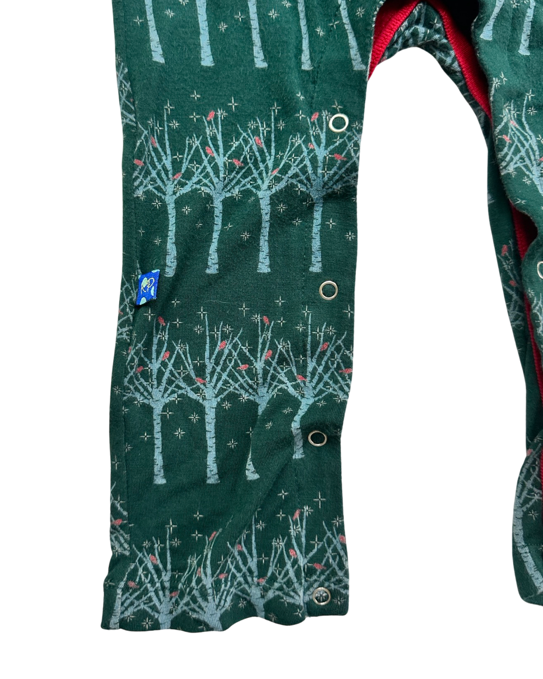 18-24M Baby Boy Bamboo KicKee Pants Green Pine Frosted BirchTree Long Sleeve Polo Romper