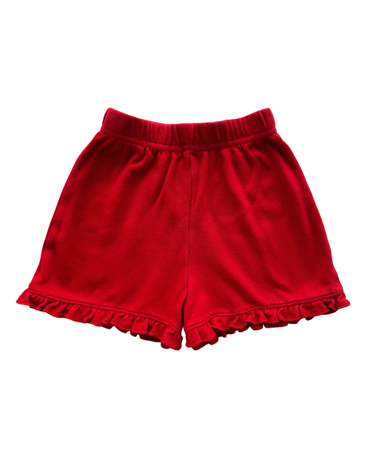 2T Toddler Girl Luigi Kids Red Trim Ruffle Shorts