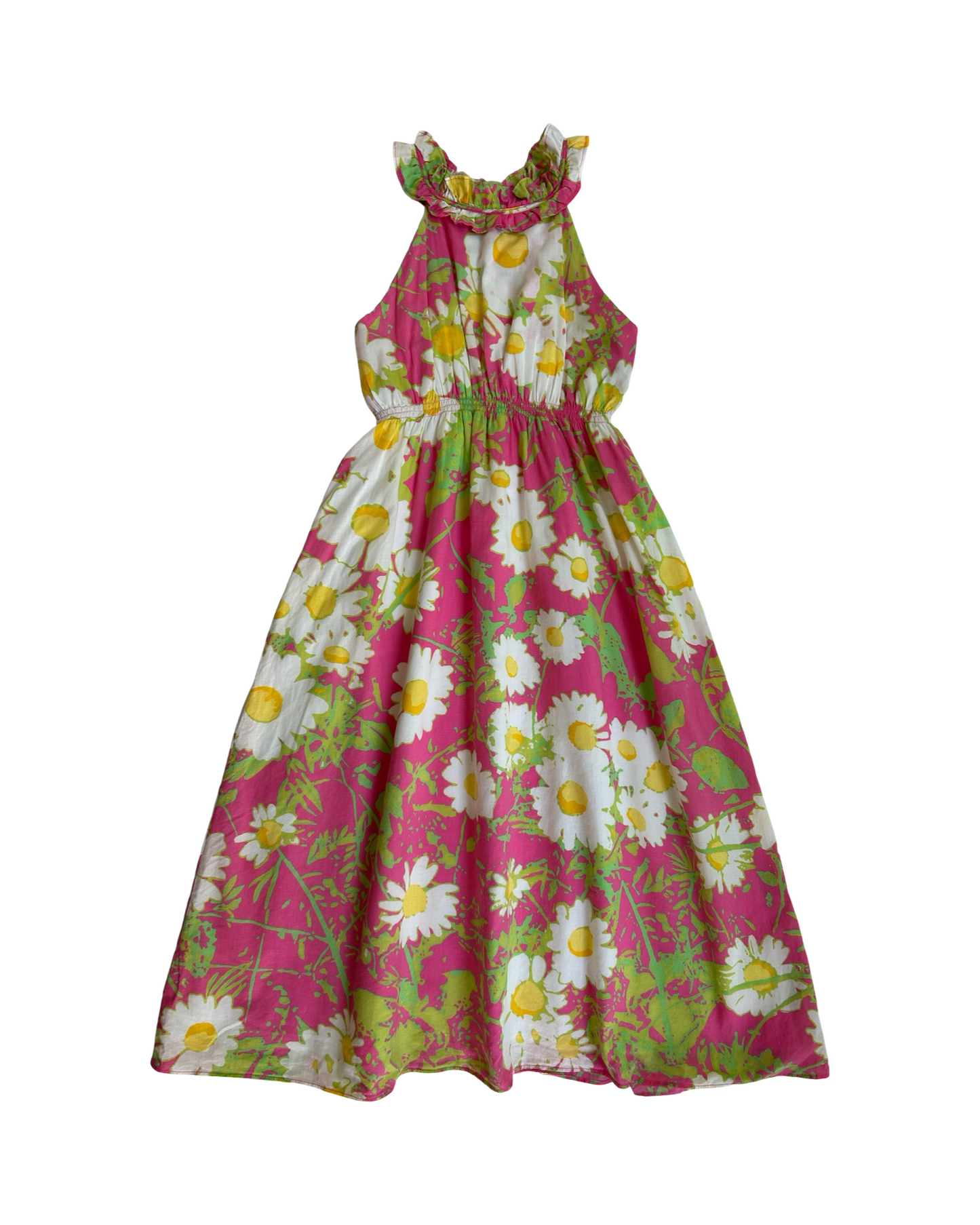 4T Toddler Girls Lilly Pulitzer Halter Pink Floral Daisy Sleeveless Maxi Dress.