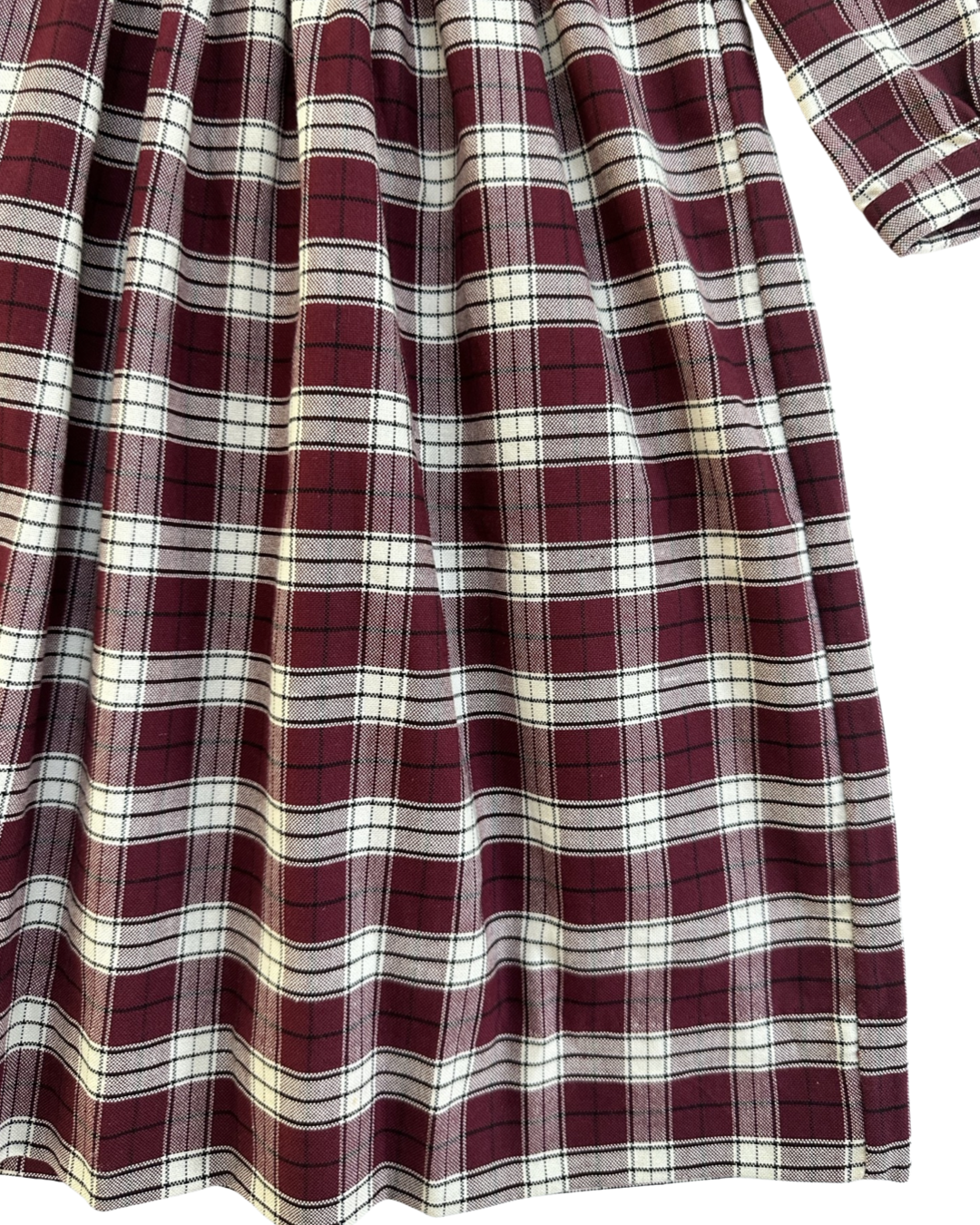 6M Baby Girl Classic Strasburg Maroon Plaid Peter Pan Collar Fall / Winter Dress