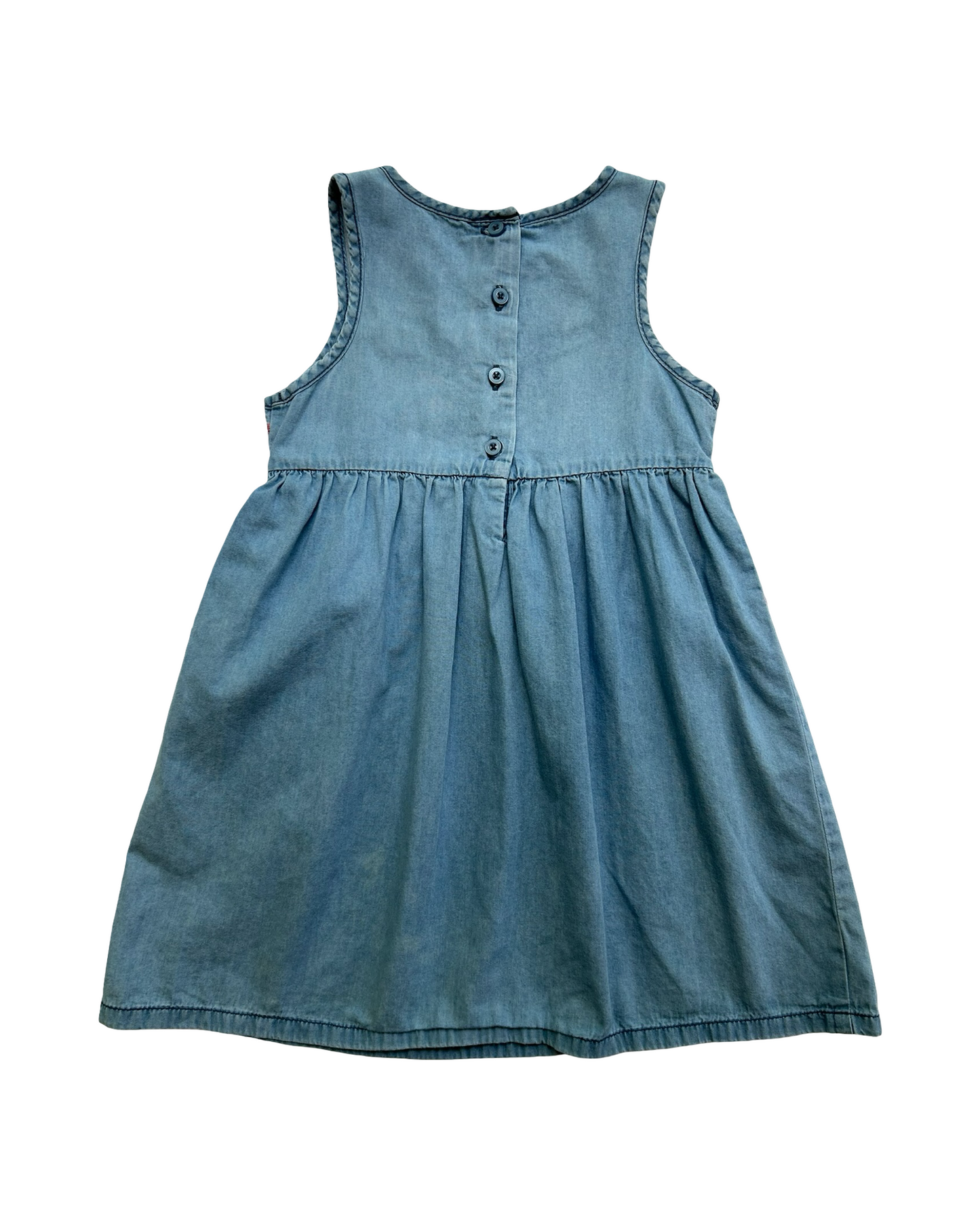 4T Toddlers Girls Gymboree With Embroidered Denim Blue Aztec Design Dress.