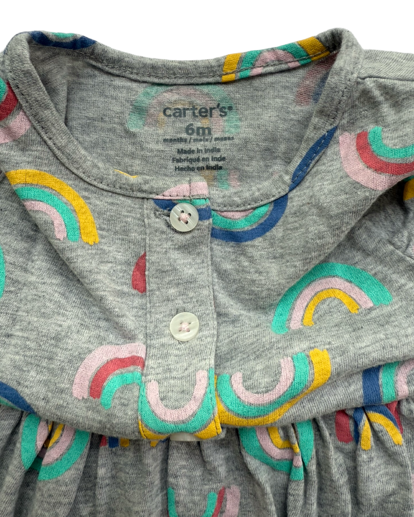 6M Baby Girls Carters Gray Rainbow Dress