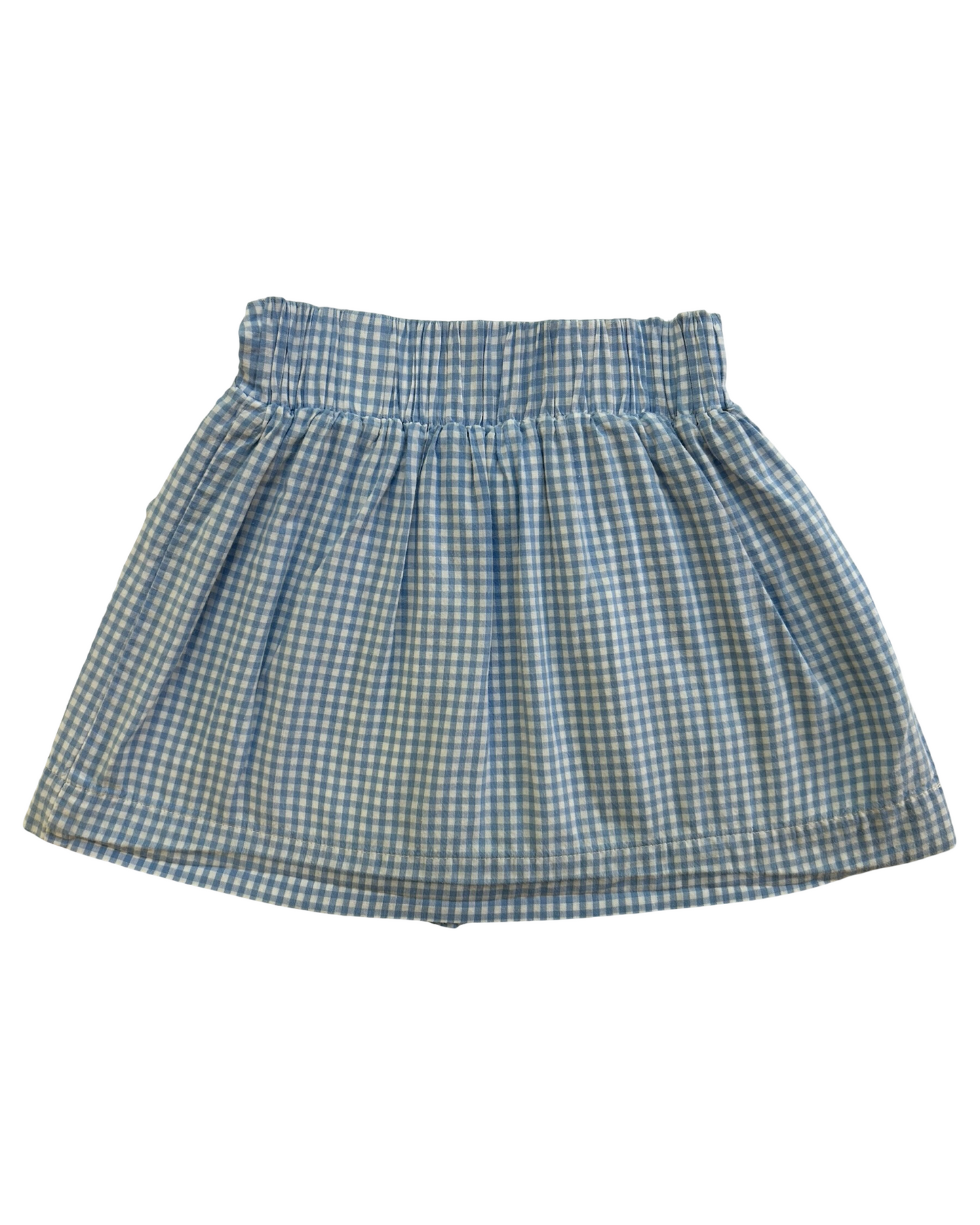 4T Toddlers Girls Olive Juice Cotton Checkered Pockets Skirt.