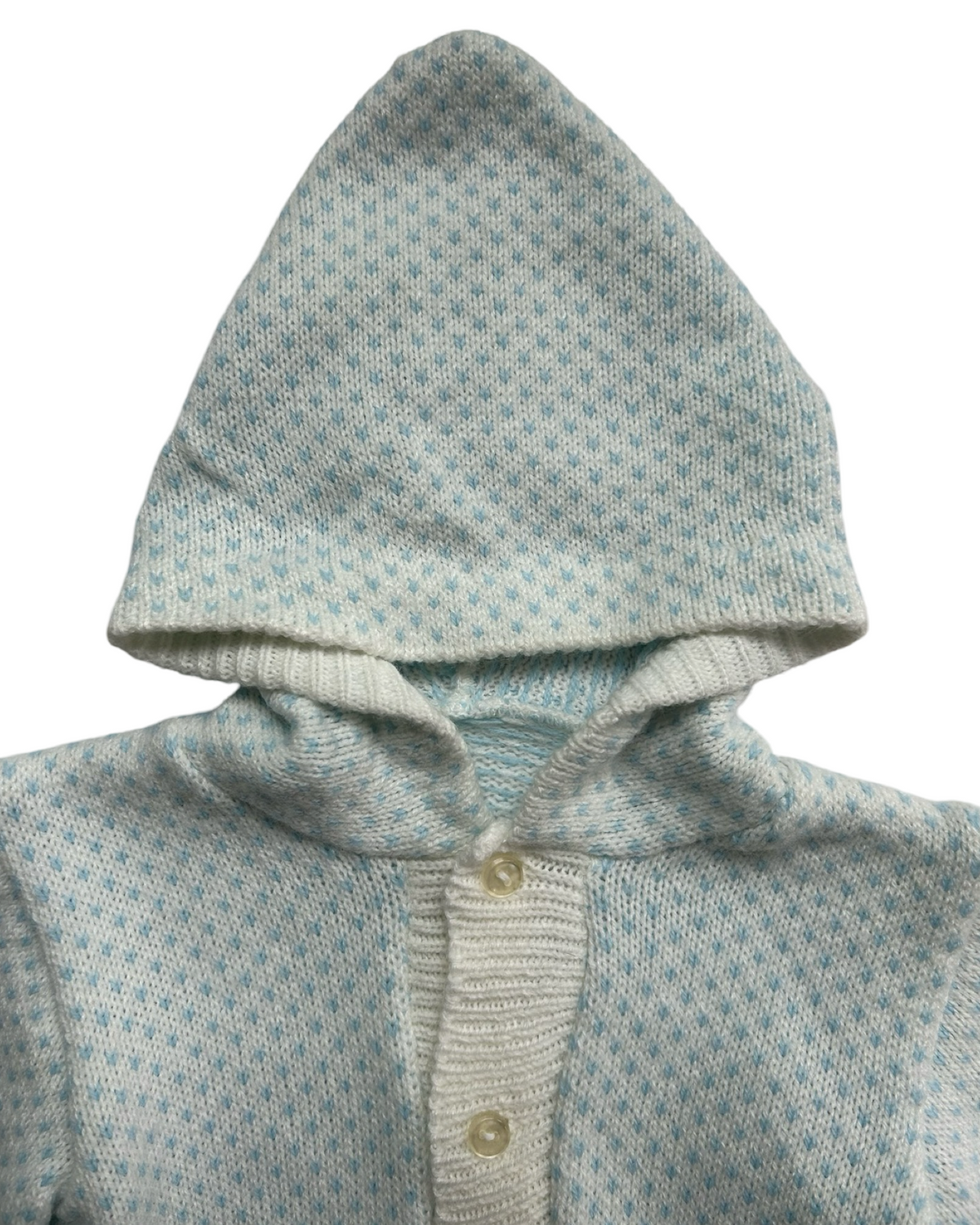 6-12M Baby Boy Lazarus Vintage White and Blue Bunny Sweater