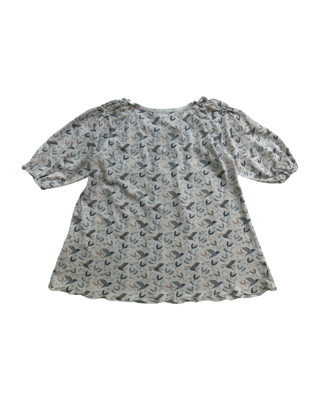 18M-24M Baby Girl Feather Baby Pima Cotton Bird Tunic Dress