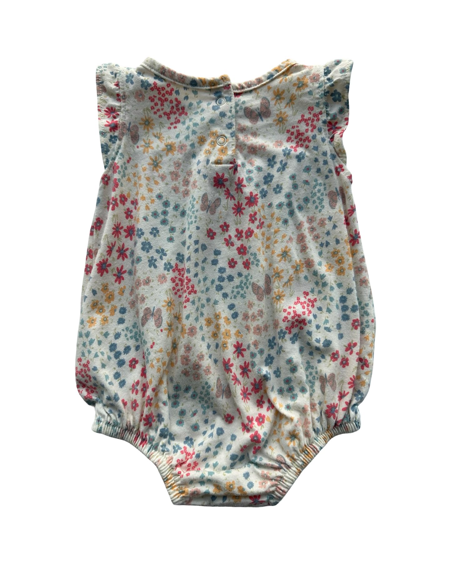 0-3M Baby Girl Old Navy Floral / Butterfly 🦋 Bubble Onesie