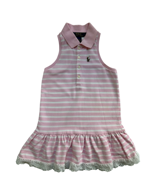 Toddler Girl Ralph Lauren Pink Striped Polo Dress