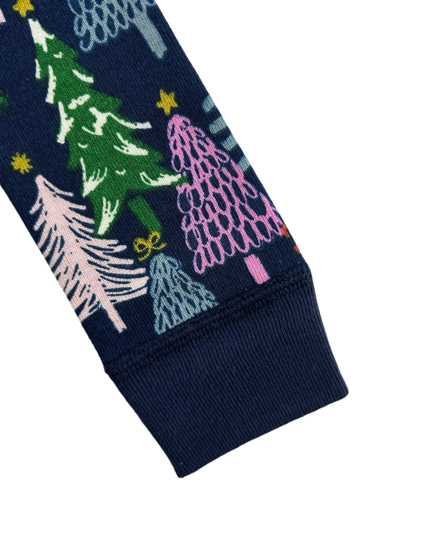 18-24M Baby Girl Hanna Andersson Long Sleeve Blue Colorful Christmas Tree PJs