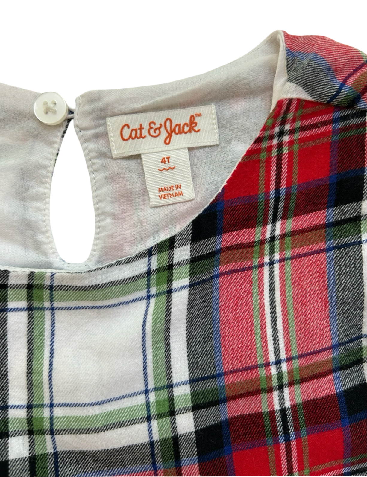 4T Toddler Girls Cat & Jack Plaid Christmas Dress