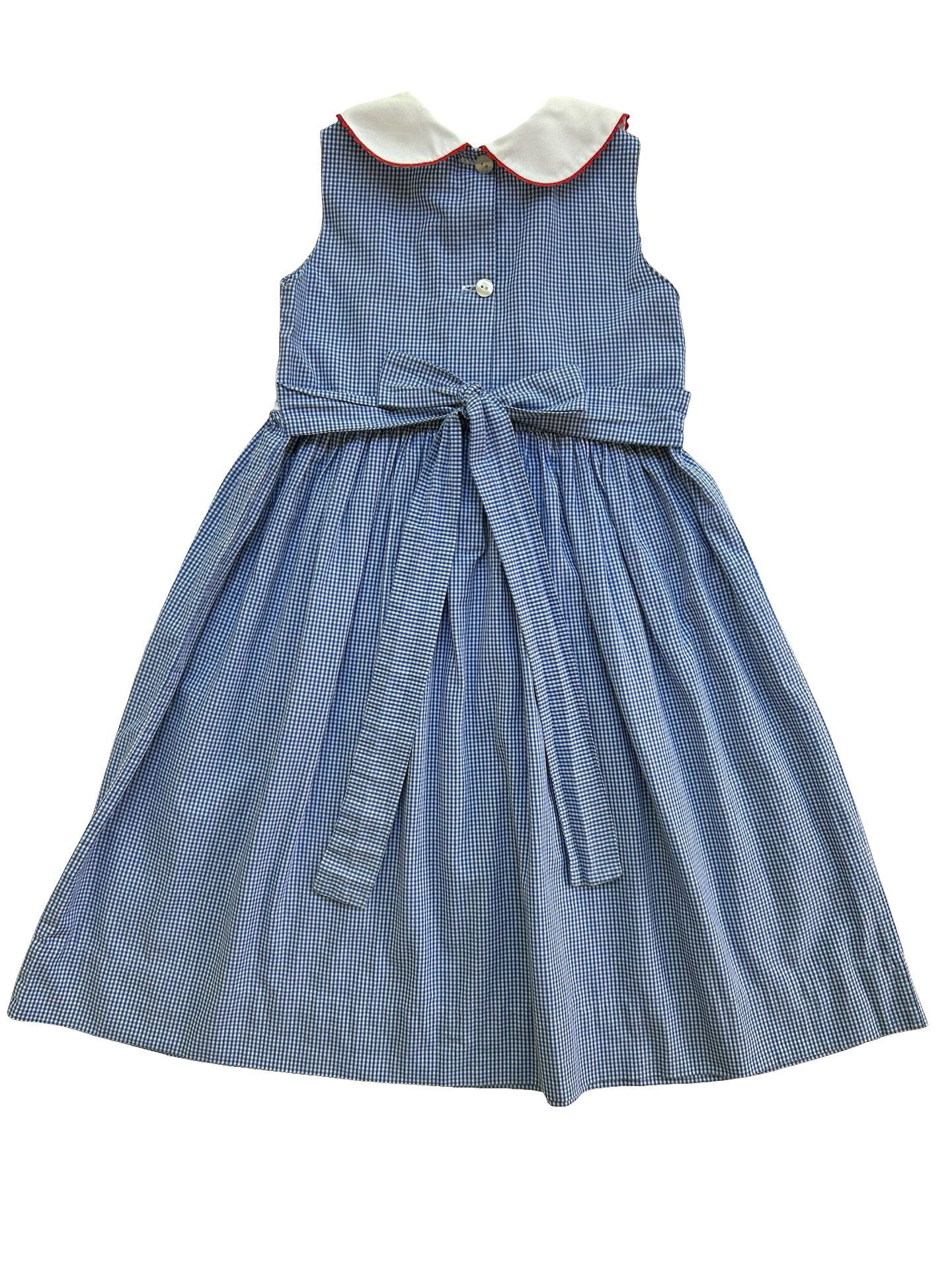 4T  Toddlers Girls Amavini Blue Gingham Sailboat ⛵️ Sleeveless Smocked Dress.