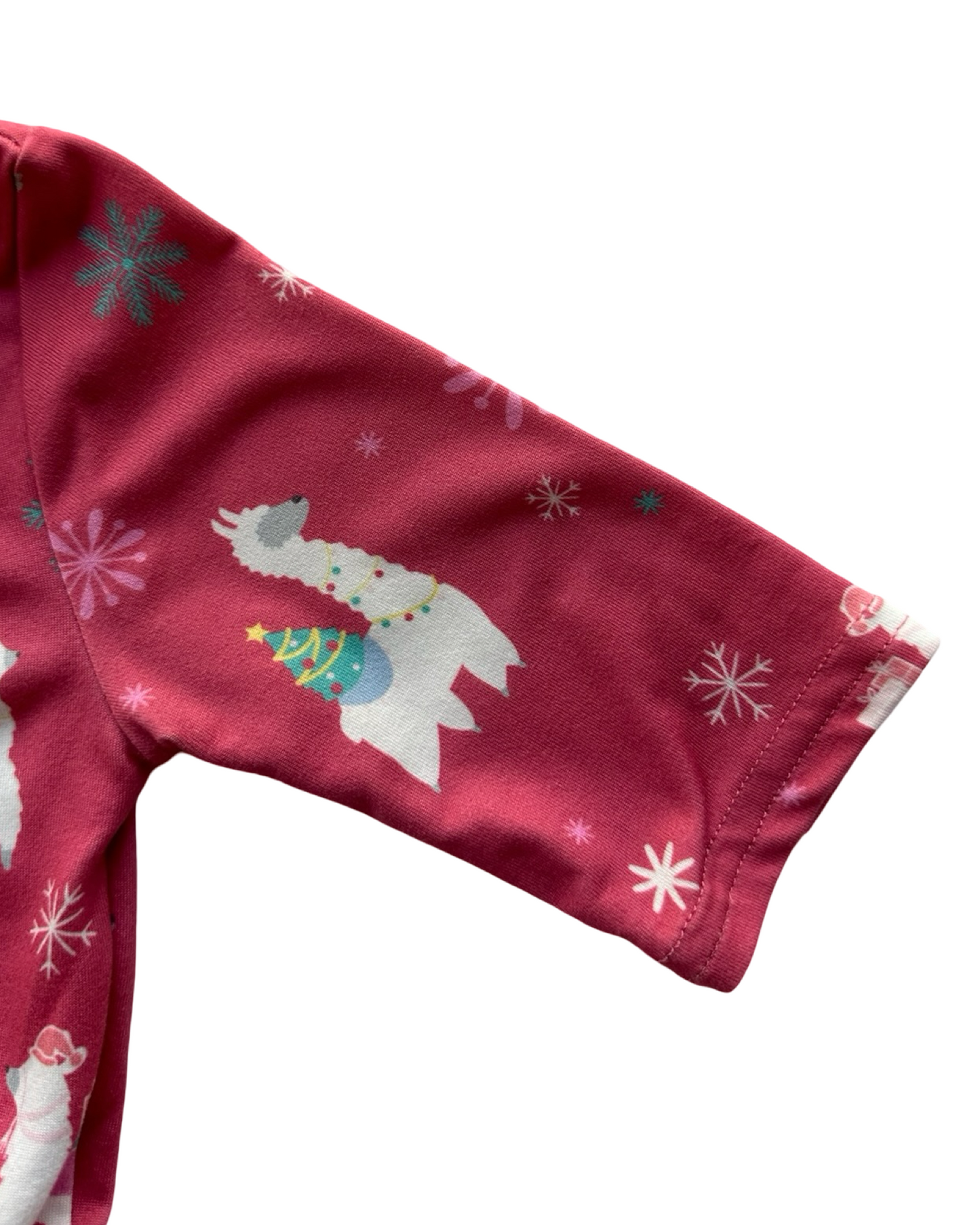 2T Toddler Girl Dot Dot Smile Holiday Llama Tier Dress