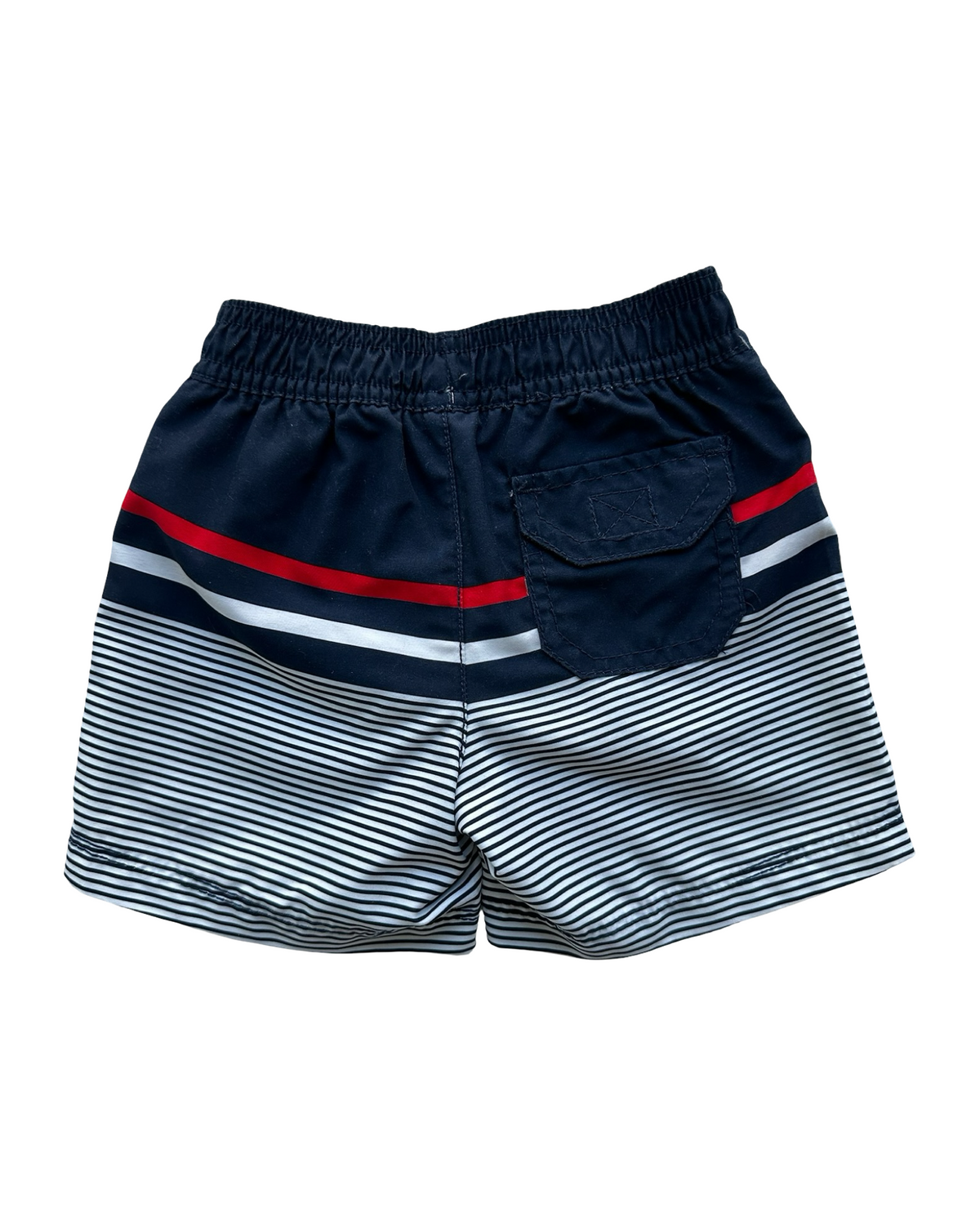 12M Baby Boy Carter’s 4th Of July Swimsuit Rash-guard StripedTrunks One Piece.